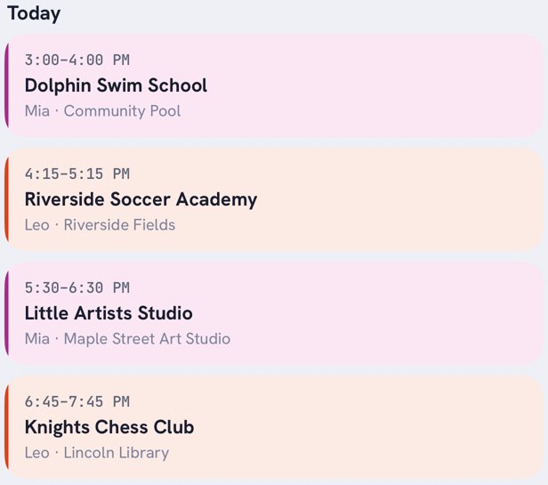 Kidbud day view: swim, soccer, art and chess classes for two kids